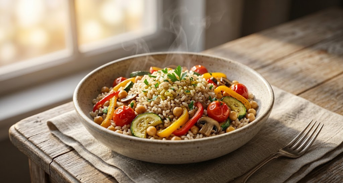 Arroz Integral con Verduras Receta Fácil