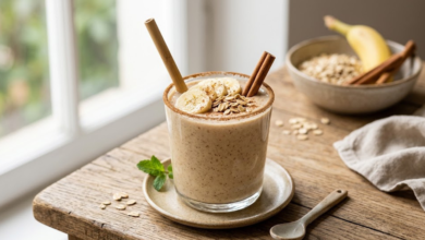 Batido de Plátano, Avena y Canela Desayuno Energético