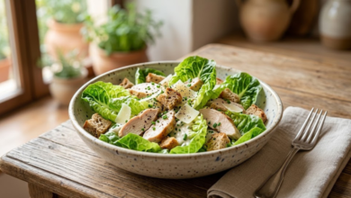 Ensalada César Saludable Versión Ligera y Cremosa