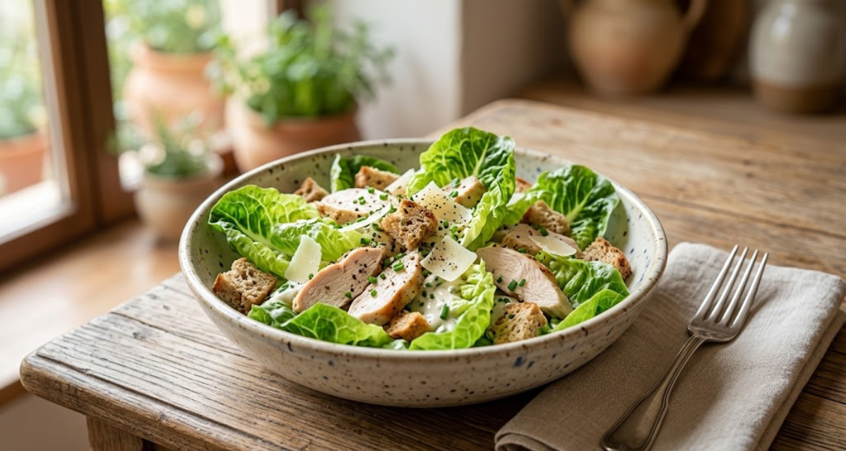 Ensalada César Saludable Versión Ligera y Cremosa