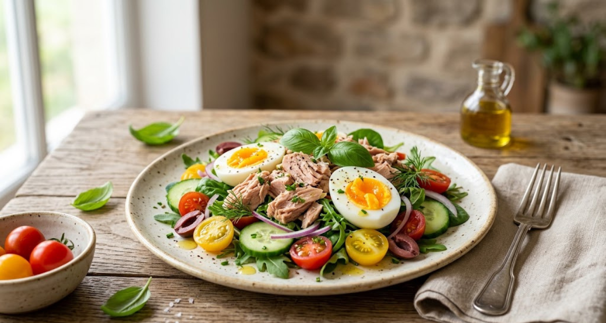 Ensalada de Atún y Huevo Receta Fácil para Comida Ligera