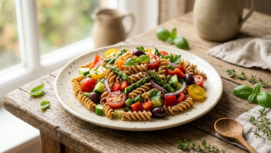 Ensalada de Pasta Integral con Verduras Fácil y Deliciosa