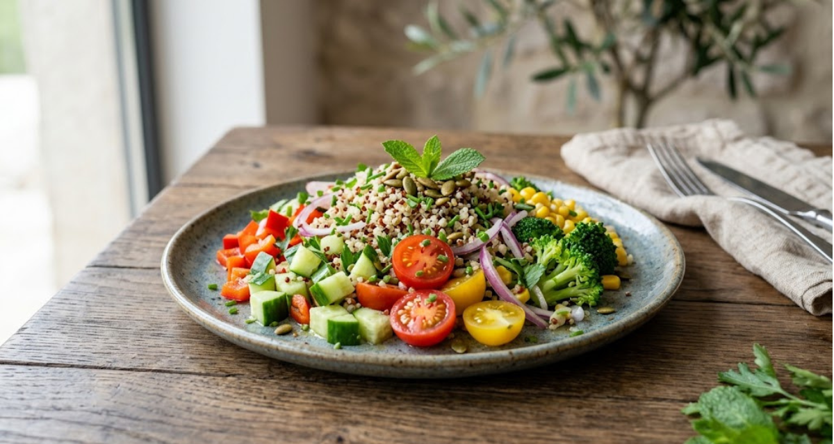 Ensalada de Quinoa y Verduras Receta Saludable y Nutritiva
