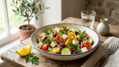 Ensalada de Tomate, Pepino y Queso Feta Receta Fácil