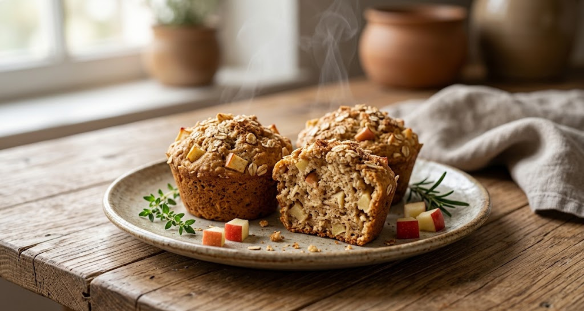 Muffins de Avena y Manzana Desayuno Saludable y Fácil