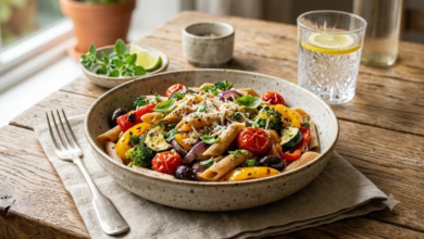 Pasta Integral con Verduras Receta Fácil y Saludable