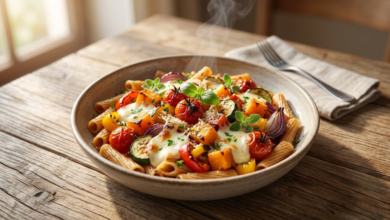 Pasta con Verduras al Horno Receta Fácil
