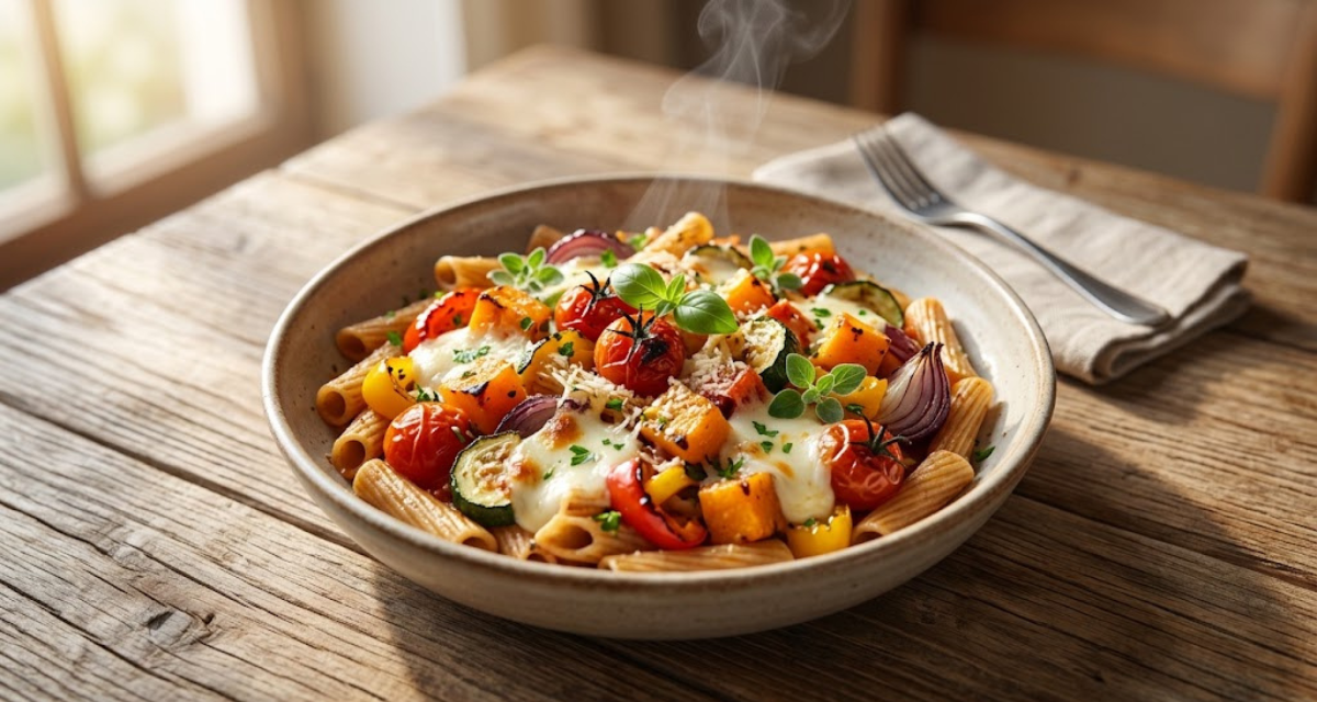Pasta con Verduras al Horno Receta Fácil