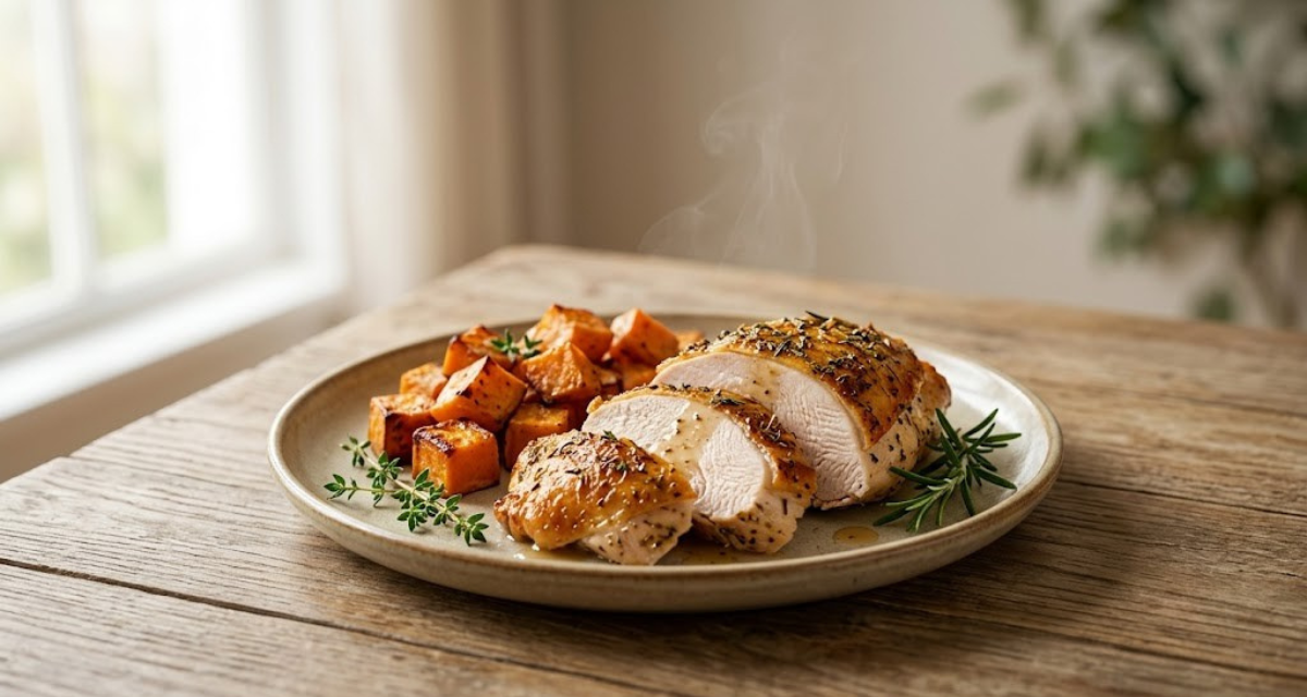 Pavo al Horno con Batatas Receta Saludable