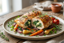 Pechuga de Pollo Rellena de Espinacas Receta Saludable