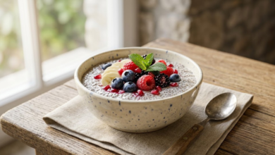 Pudding de Chía con Frutas Desayuno Saludable