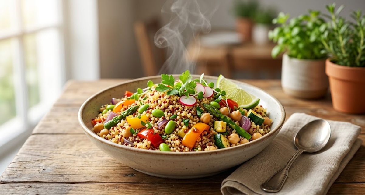 Quinoa con Verduras Receta Vegetariana Rica en Proteínas