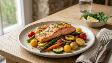 Salmón al Horno con Verduras Receta Saludable y Nutritiva