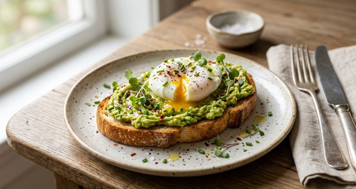Tostada de Aguacate y Huevo Desayuno Saludable Proteico