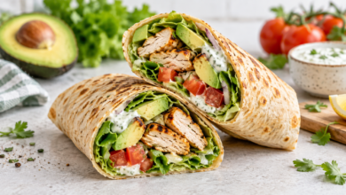 Wrap de Pollo y Aguacate Saludable Almuerzo en 15 Minutos