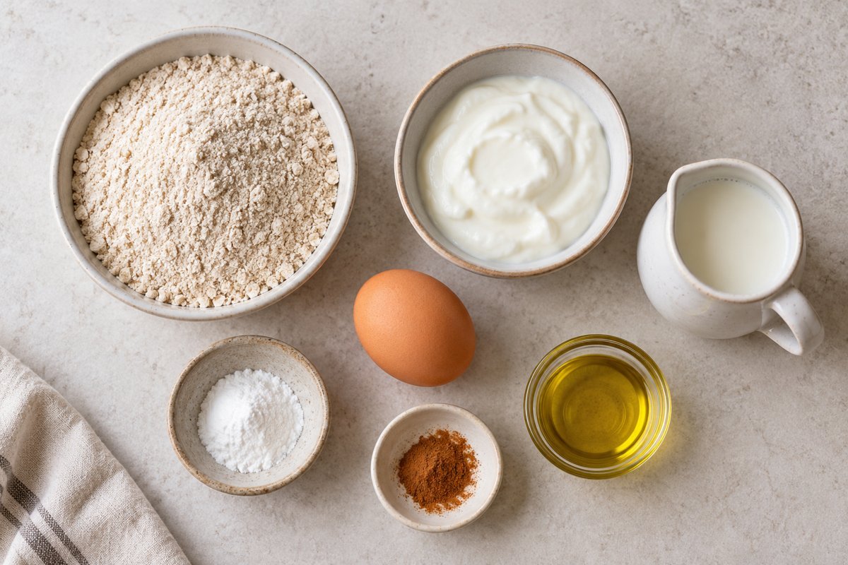 Ingredientes para tortitas de avena sin plátano